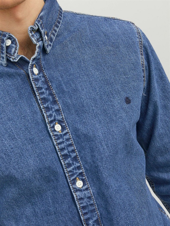 Jack & Jones Мъжка синя дънкова риза Jack & Jones Felix