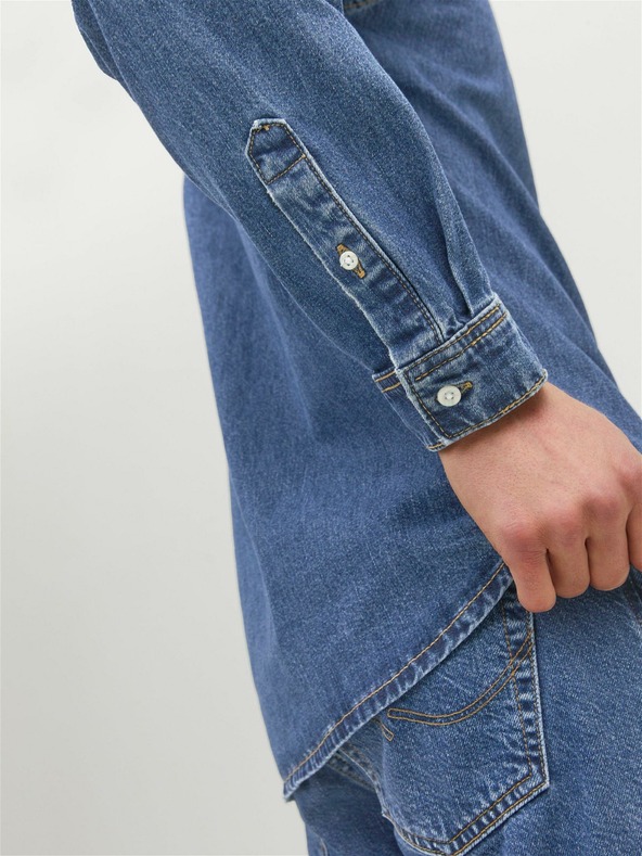Jack & Jones Мъжка синя дънкова риза Jack & Jones Felix