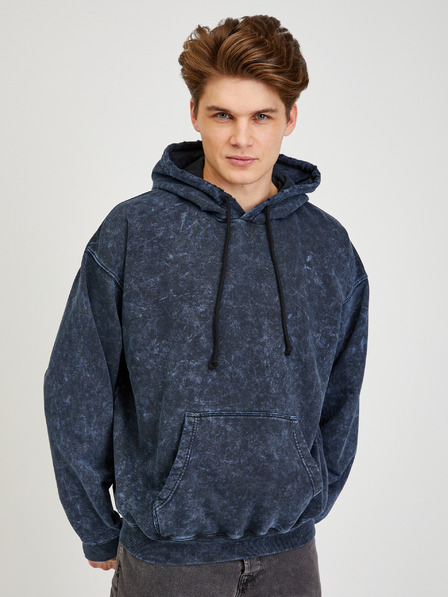 Diesel Тъмно син мъжки суитшърт с извънгабаритна качулка Diesel