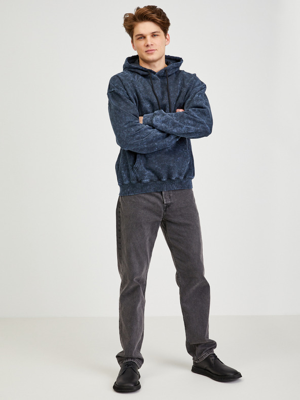 Diesel Тъмно син мъжки суитшърт с извънгабаритна качулка Diesel