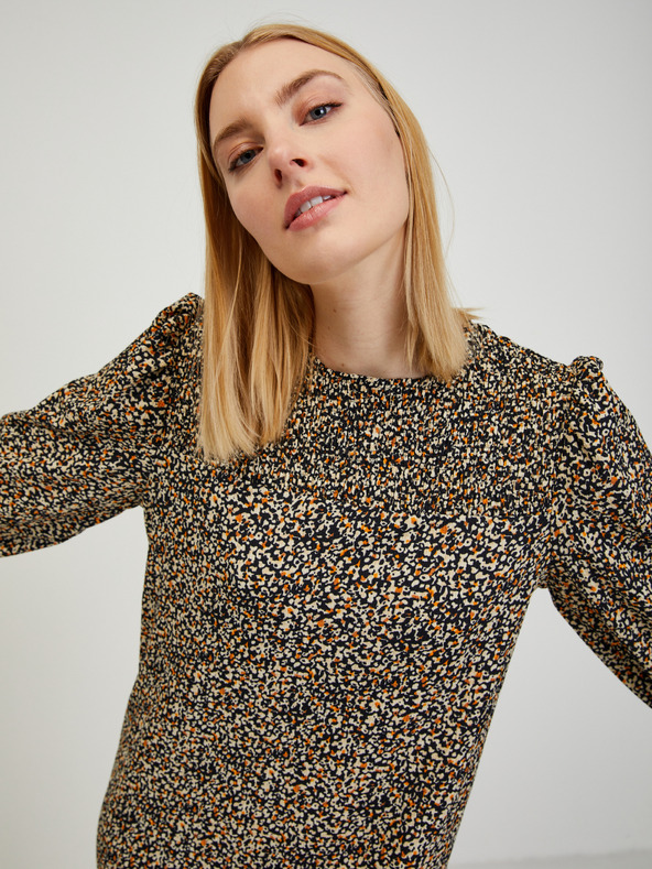 Orsay Черна дамска рокля с десен ORSAY