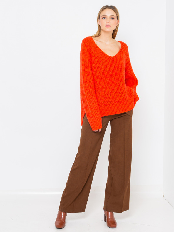 CAMAIEU Оранжева дамска свободна жилетка CAMAIEU