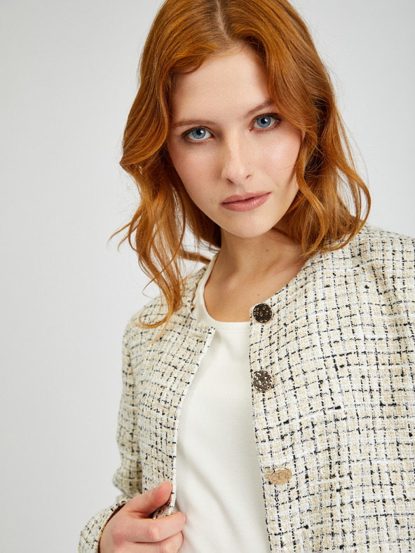 Orsay Кремаво дамско яке с десен ORSAY