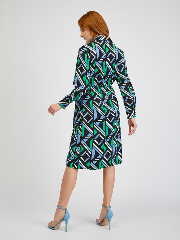 Orsay Зелено-черна дамска рокля на каре ORSAY