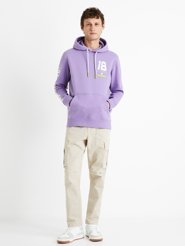 Celio Лилав мъжки суитшърт s качулка Celio Dragon Ball Z