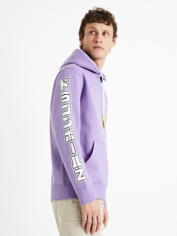 Celio Лилав мъжки суитшърт s качулка Celio Dragon Ball Z