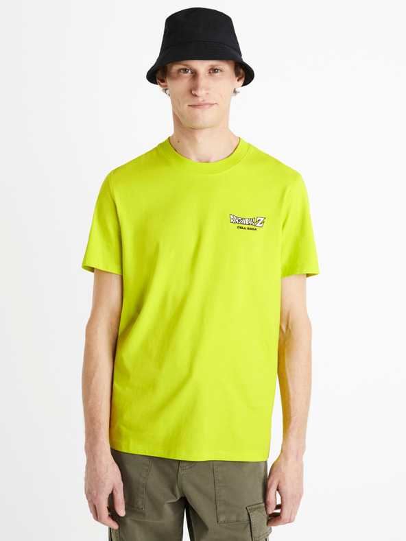 Celio Неоново жълто мъжка тениска Celio Dragon Ball Z