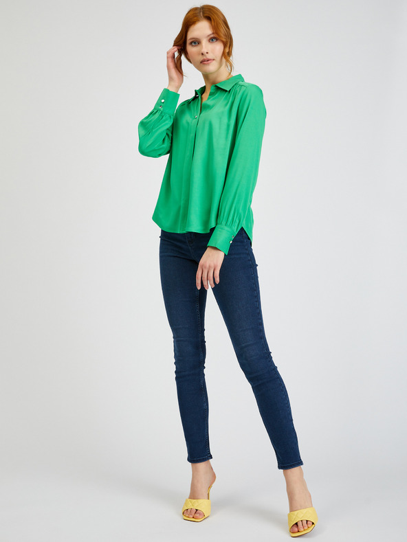 Orsay Зелена дамска сатенена блуза ORSAY