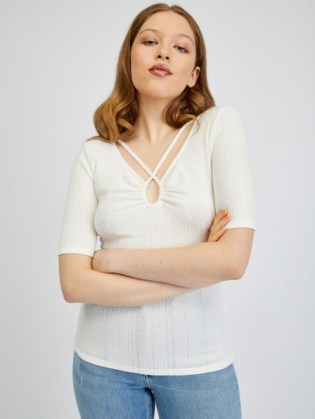 Orsay Бяла дамска тениска ORSAY