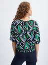 Orsay Черно-зелена дамска блуза с десен ORSAY