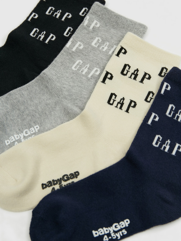 GAP Детски чорапи с лого, 4 двойки GAP