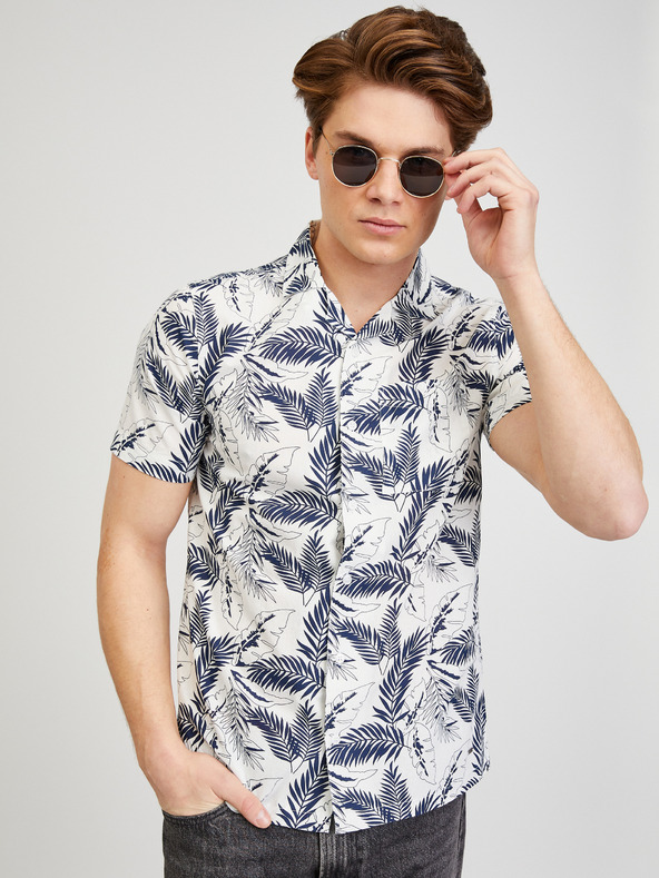 ZOOT.lab Кремава мъжка риза с къс ръкав ZOOT.lab Darrel