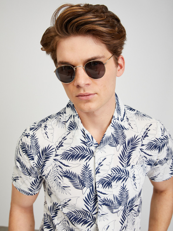 ZOOT.lab Кремава мъжка риза с къс ръкав ZOOT.lab Darrel