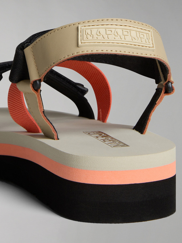 Napapijri Черно-оранжеви дамски сандали NAPAPIJRI