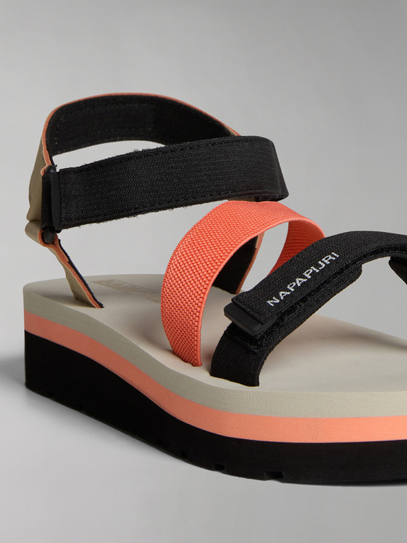 Napapijri Черно-оранжеви дамски сандали NAPAPIJRI