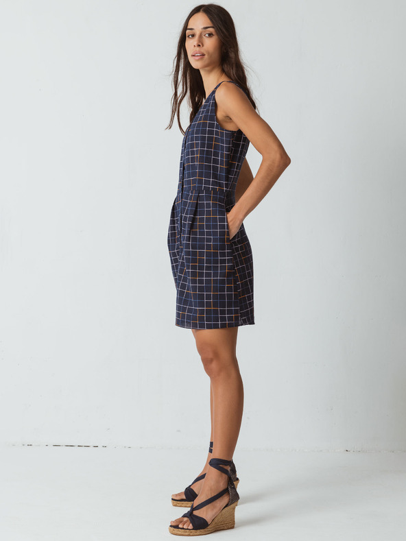 SKFK SKFK Leize Тъмносиня карирана рокля за жени