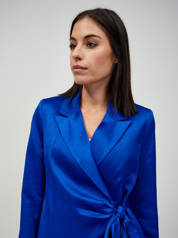 Orsay Тъмносиньо сатенено сако с връзки ORSAY