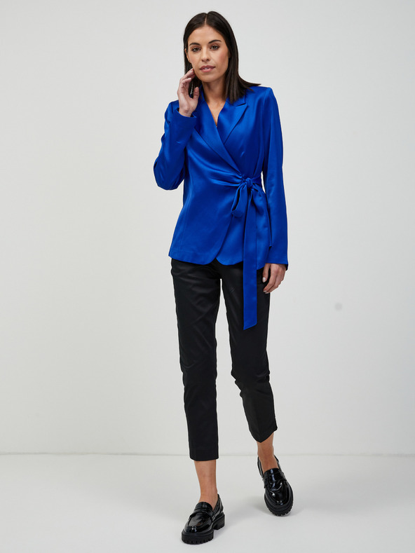 Orsay Тъмносиньо сатенено сако с връзки ORSAY