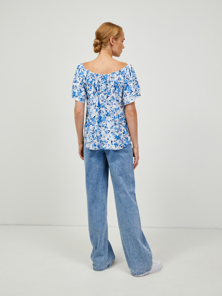 Orsay Бяло-синя блуза на цветя ORSAY