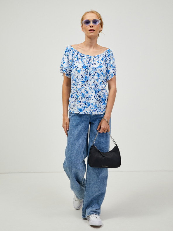 Orsay Бяло-синя блуза на цветя ORSAY