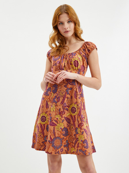 Orsay Оранжева дамска рокля на цветя ORSAY