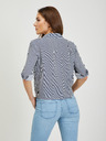 Orsay Бяло-синя дамска риза на райе с възел ORSAY