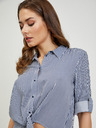 Orsay Бяло-синя дамска риза на райе с възел ORSAY