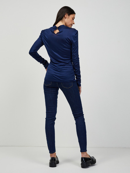 Orsay Тъмносиня тениска с дълъг ръкав ORSAY