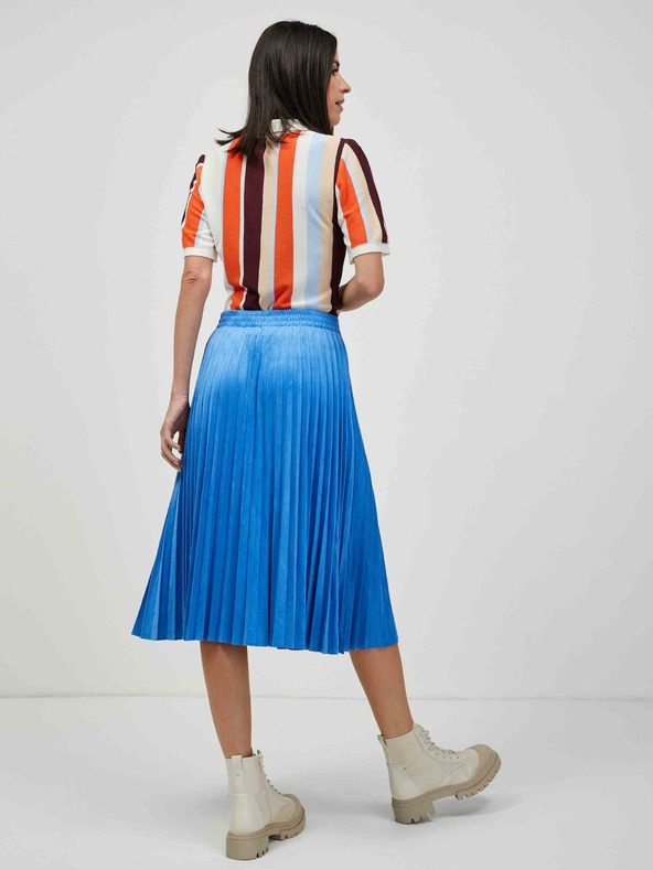 Orsay Оранжево-кремав лек пуловер на райе с къс ръкав ORSAY