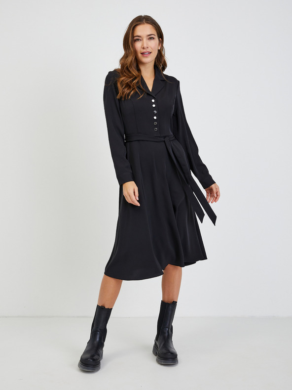 Orsay Черна дамска рокля с връзки ORSAY