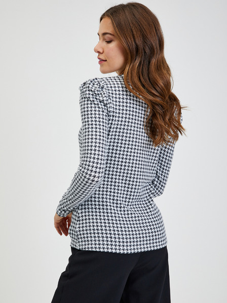 Orsay Черно-бяла дамска тениска с десен ORSAY