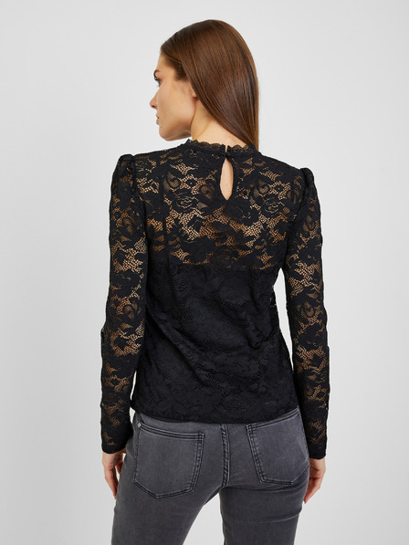 Orsay Черна дамска дантелена тениска ORSAY
