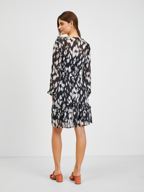 Orsay Бяло-черна дамска рокля с десен ORSAY
