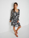 Orsay Бяло-черна дамска рокля с десен ORSAY