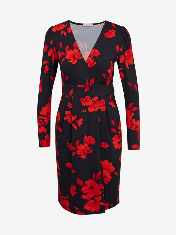 Orsay Червено-черна дамска рокля на цветя ORSAY