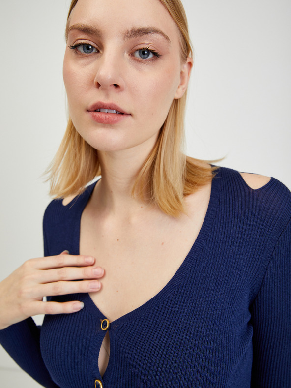 Orsay Тъмносиня дамска жилетка с изрязан детайл ORSAY