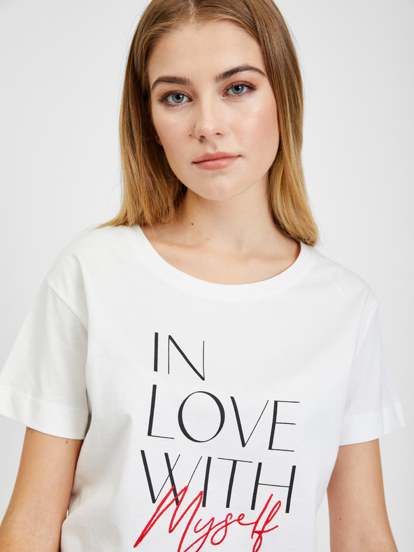 Orsay Бяла дамска тениска ORSAY