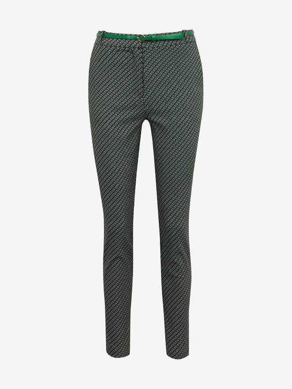 Orsay Черно-зелен дамски панталон с десен ORSAY