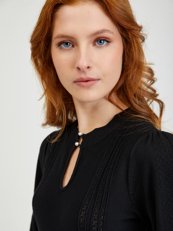 Orsay Черна дамска рокля-пуловер ORSAY