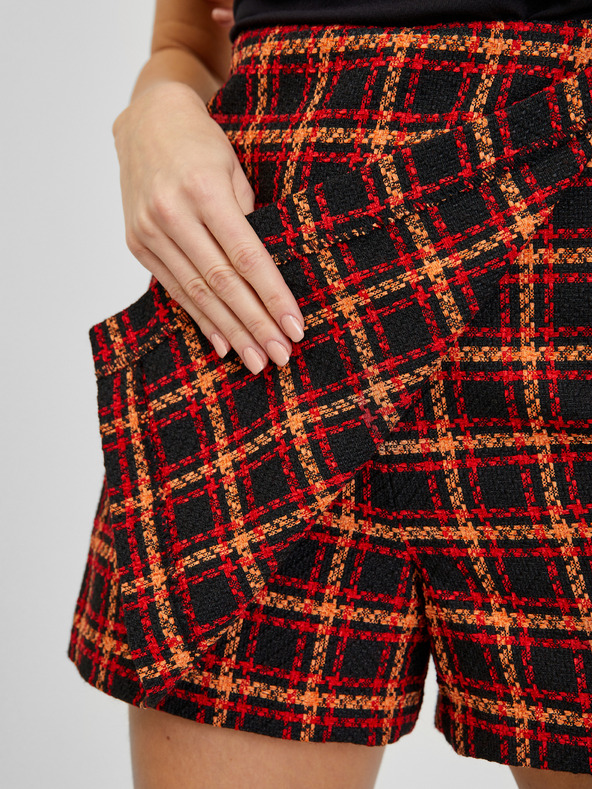 Orsay Червено-черна дамска пола на каре ORSAY