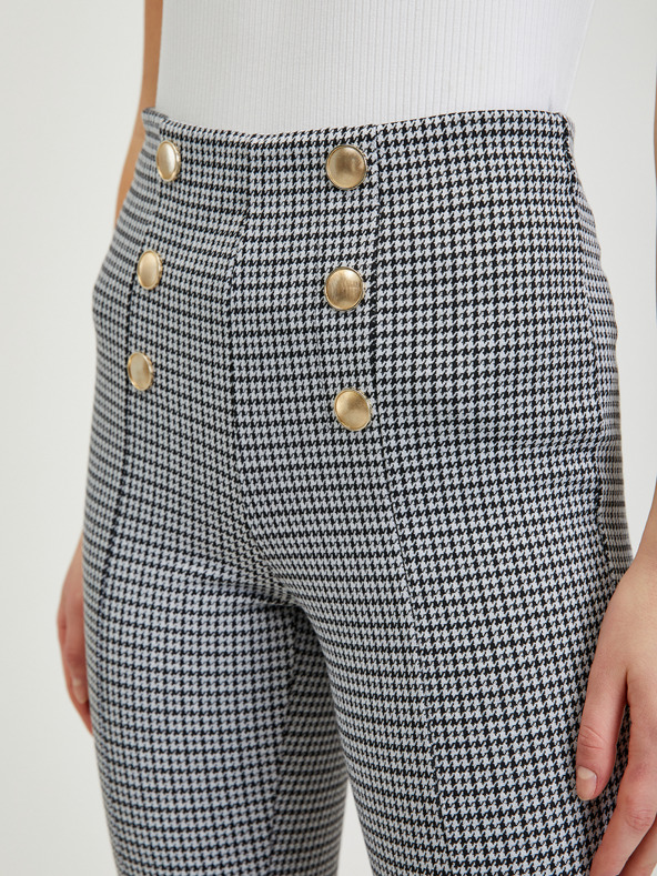 Orsay Бяло-черен дамски панталон с десен ORSAY