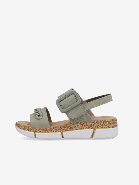 Rieker Дамски сандали на платформа в цвят каки Rieker