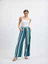 Orsay Зелено-син дамски широк панталон на райе ORSAY