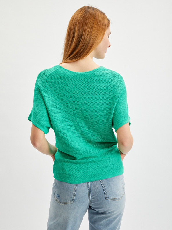 Orsay Светлозелен дамски пуловер с къс ръкав ORSAY