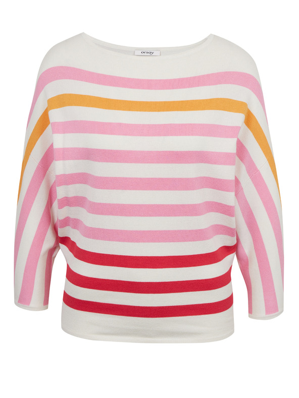 Orsay Розово-кремав раиран дамски пуловер ORSAY