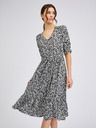 Orsay Бяло-черна дамска рокля на цветя ORSAY