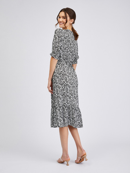 Orsay Бяло-черна дамска рокля на цветя ORSAY