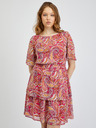 Orsay Червено-розова дамска рокля с десен ORSAY