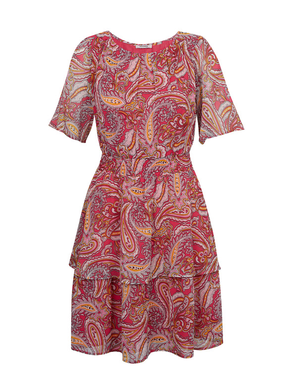 Orsay Червено-розова дамска рокля с десен ORSAY