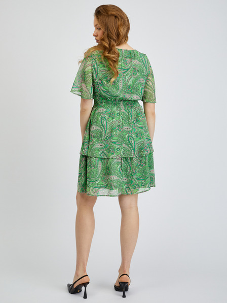 Orsay Зелена дамска рокля с десен ORSAY